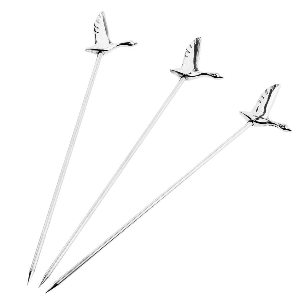 3pcs Cocktail Stirrers Stainless Stirsticks Coffee Stirrers Cocktail Skewers Cocktail Picks for Wedding Birthday Party