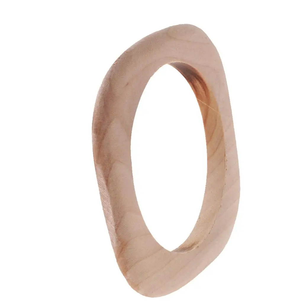 6 Pcs Wholesale  Set Square Unfinished Wood Bangle Bracelets DIY