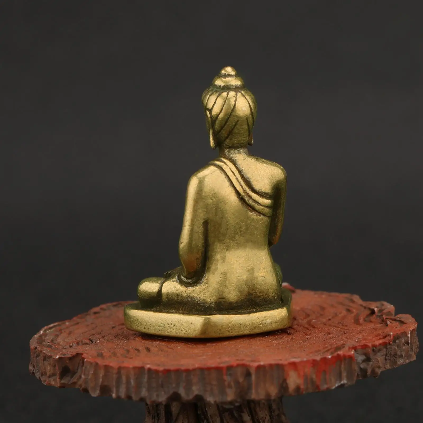 Buddha Statue Solid Copper Chinese Crafts Sitting Figurines Buddhist Ornament