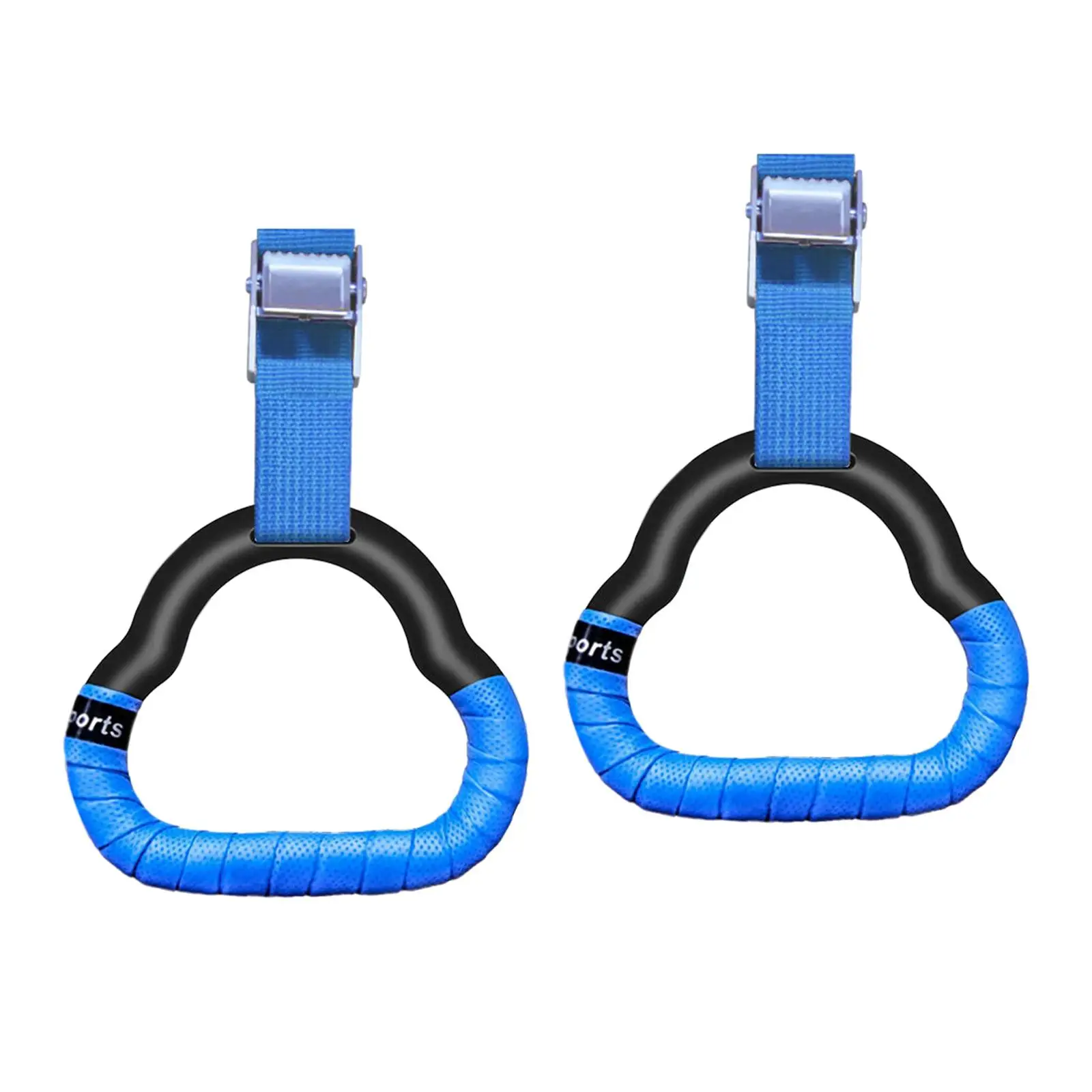 Gymnastics Rings Adjustable Straps Buckles Non Slip Handle Bar Attachment