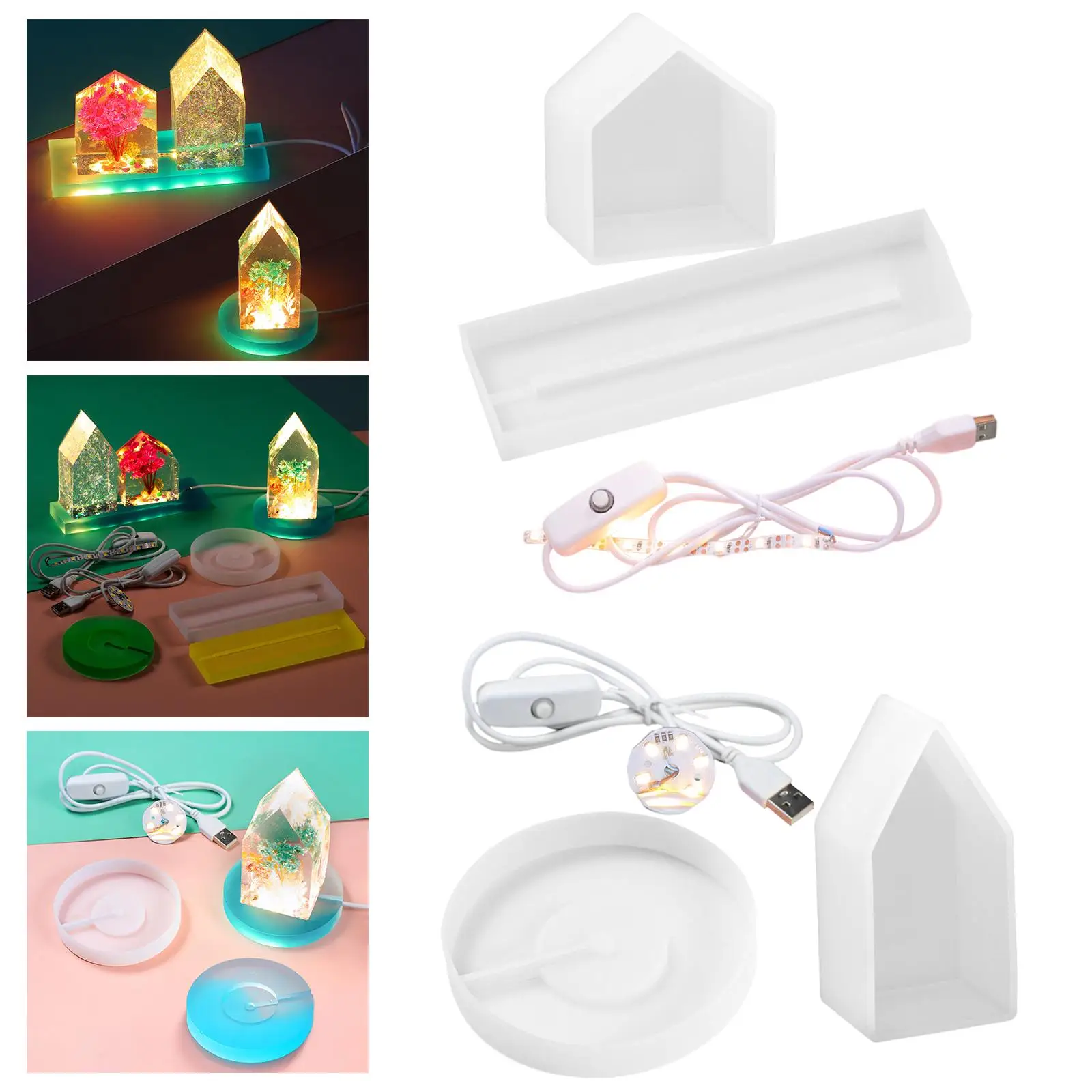 Lamp Holder LED Nightlight Night Light Resin for Desktop Wedding