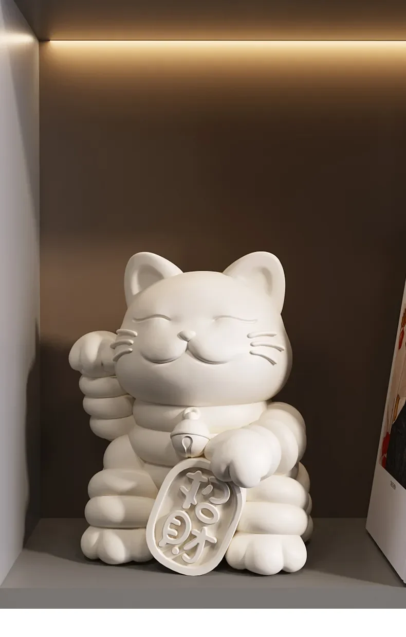Ceramic Cute Lucky Cat Piggy Bank Creative Ornament Money Saving Storage Box Home Living Room Office Decoration Business Gifts