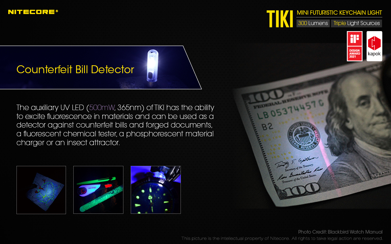 NITECORE-Mini Futurista Chaveiro Lâmpada, TIKI LE Luz,