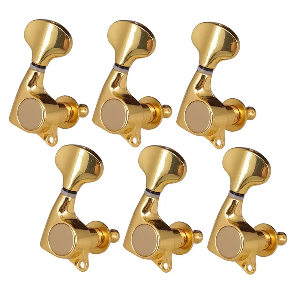 6 Pcs Zinc Alloy Guitar Sealed String Tuning Pegs Machine Heads Accessories for Acoustic Electric Guitar Parts 6R