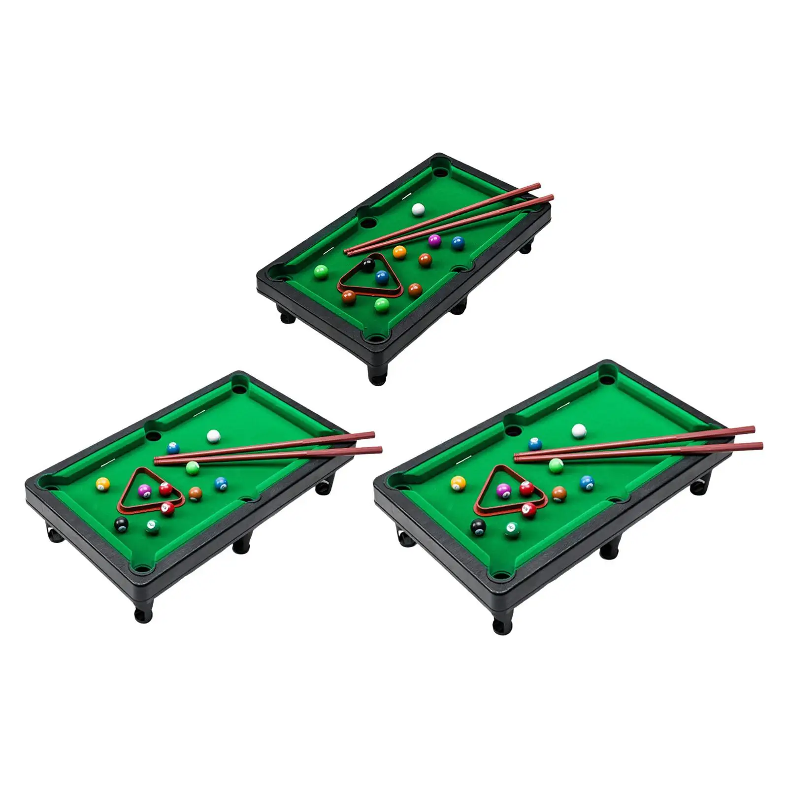 Cute Mini Table Pool Toy with Sticks Snooker Game Billiards for Dorm Home Indoor