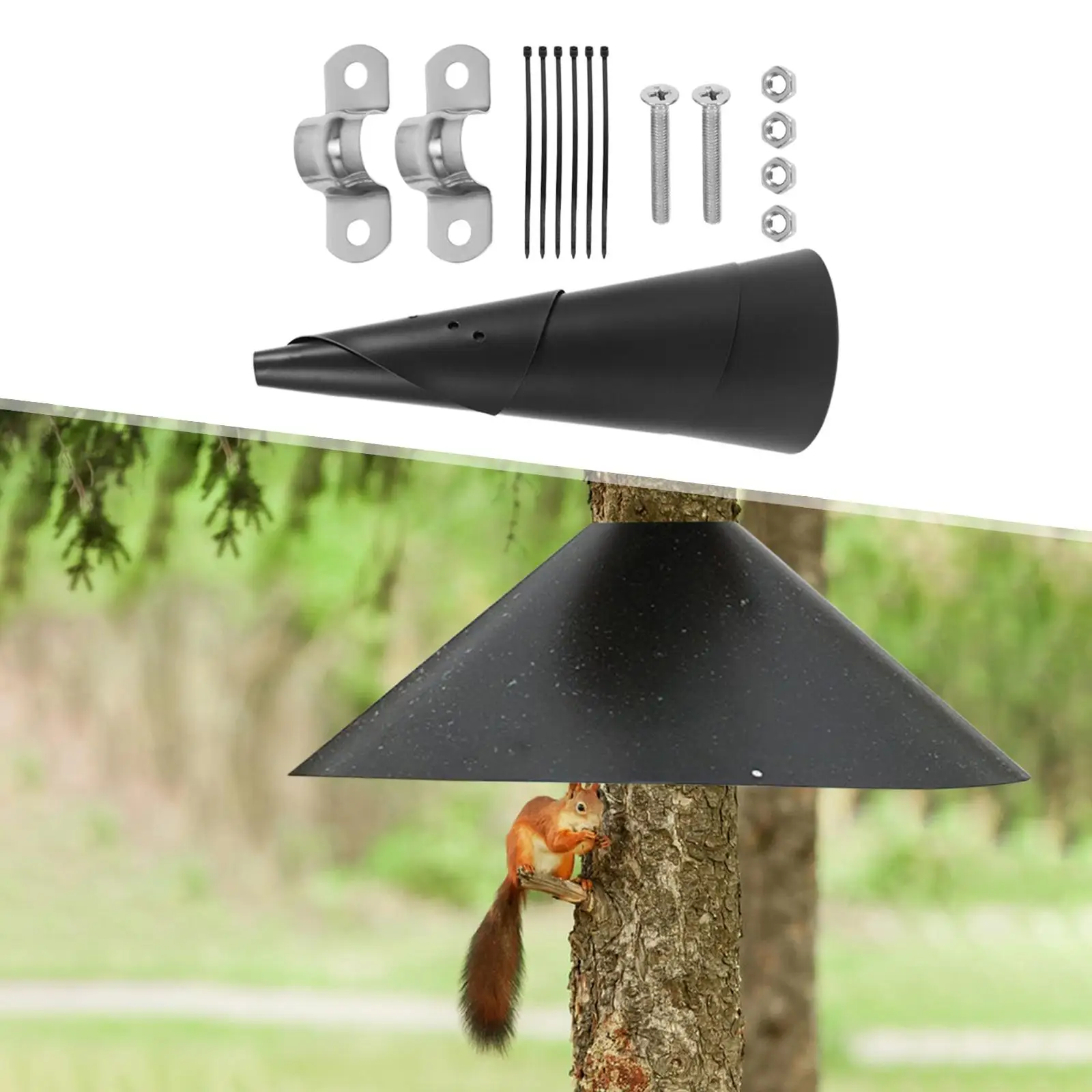 Bird Feeder Squirrelproof Baffle for Pole Universal Anti Rust Outside Pole Mount Easy to Install Unique Squirrel Baffle Wrap