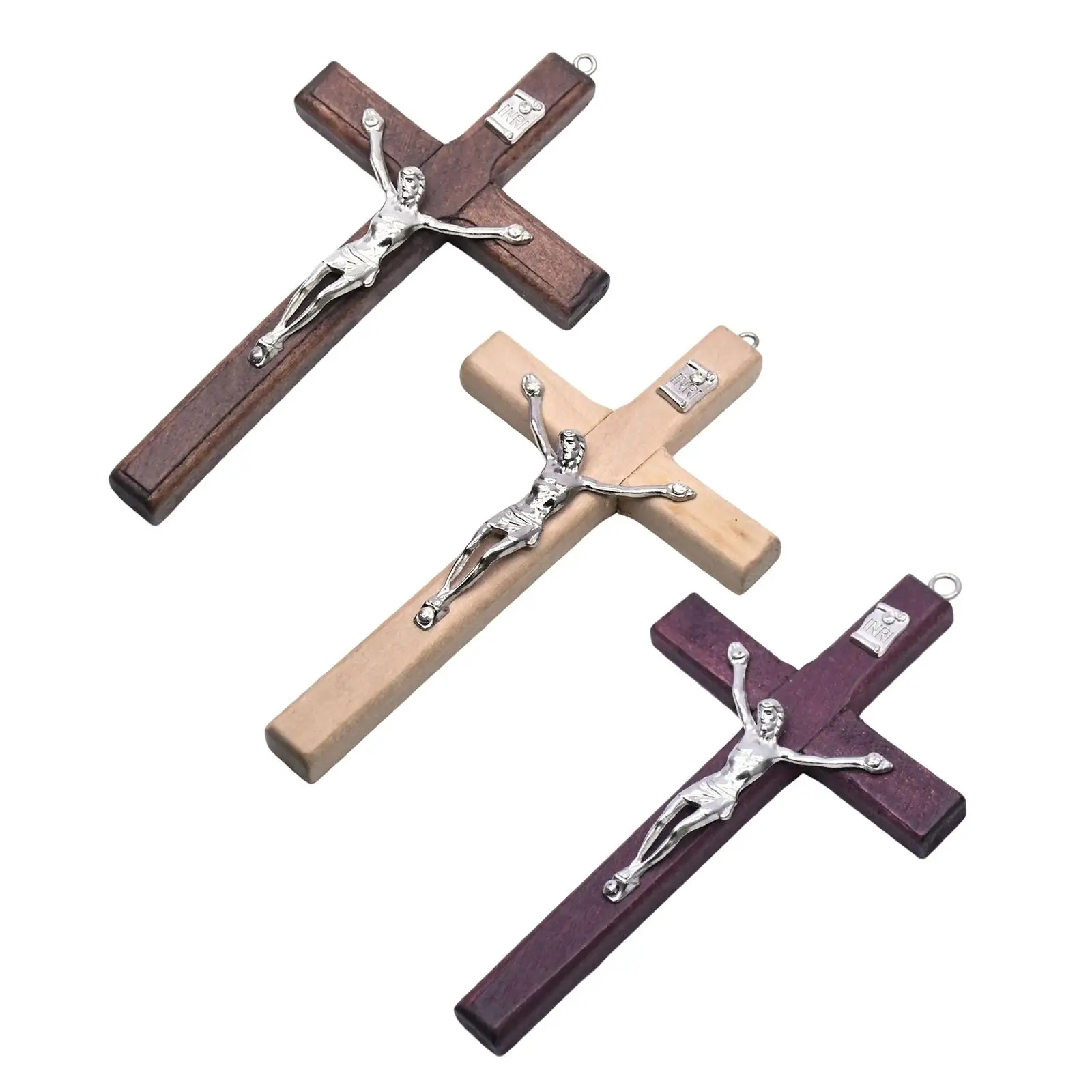 Wooden Crucifix Figurines Wall Decor  Religious Hanging Decor Faith   Wall  Pendant for Temple Catholic Church Home