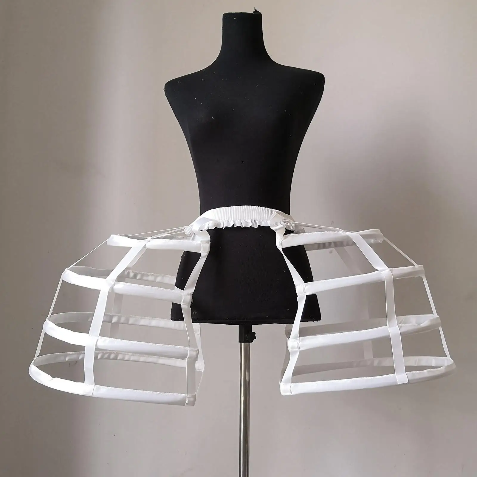 Bird Cage Hoop Skirt Bilateral Petticoats Lolita Crinoline Underskirt Girls Elastic Waist Cage Pannier for Wedding Prom Dress