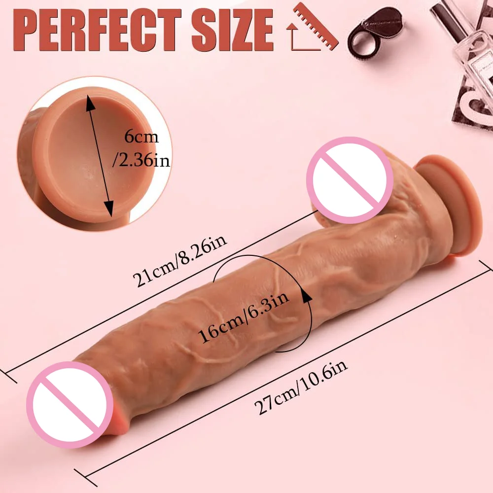 11 Inch Huge Realistic Dildo Silicone Penis Dong with Suction Cup Skin Feeling for Women Masturbation Anal Sex Toys for Adults
