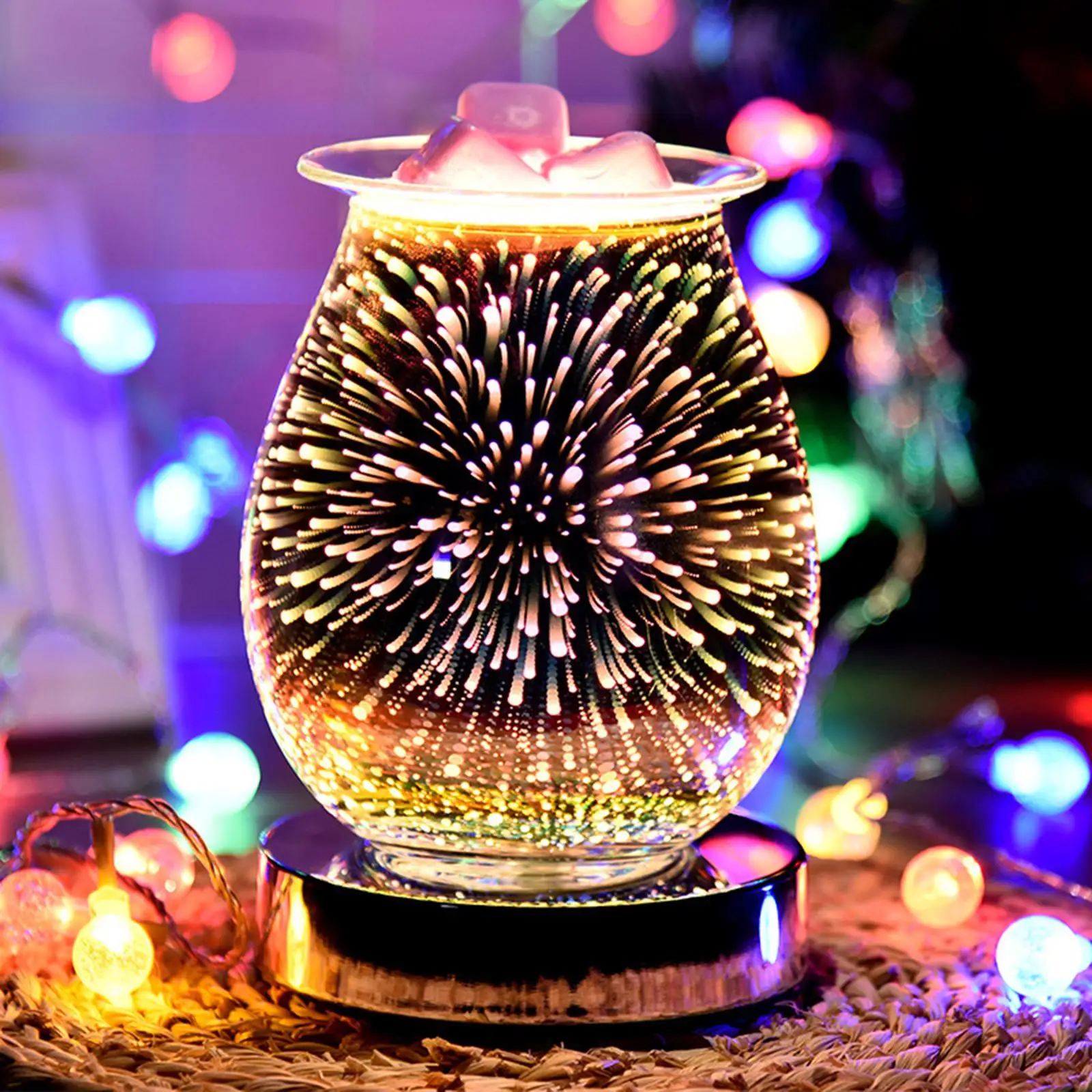 3D Glass Electric Wax Melt Warmer Wax Burner Melter Fragrance Warmer for Home Office Bedroom Living Room Gifts & Decor