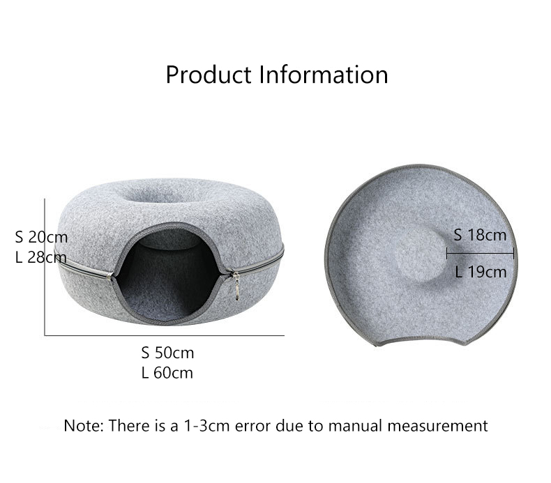 Title 1, Donut Pet Cat Tunnel Interactive Play Toy Cat b...