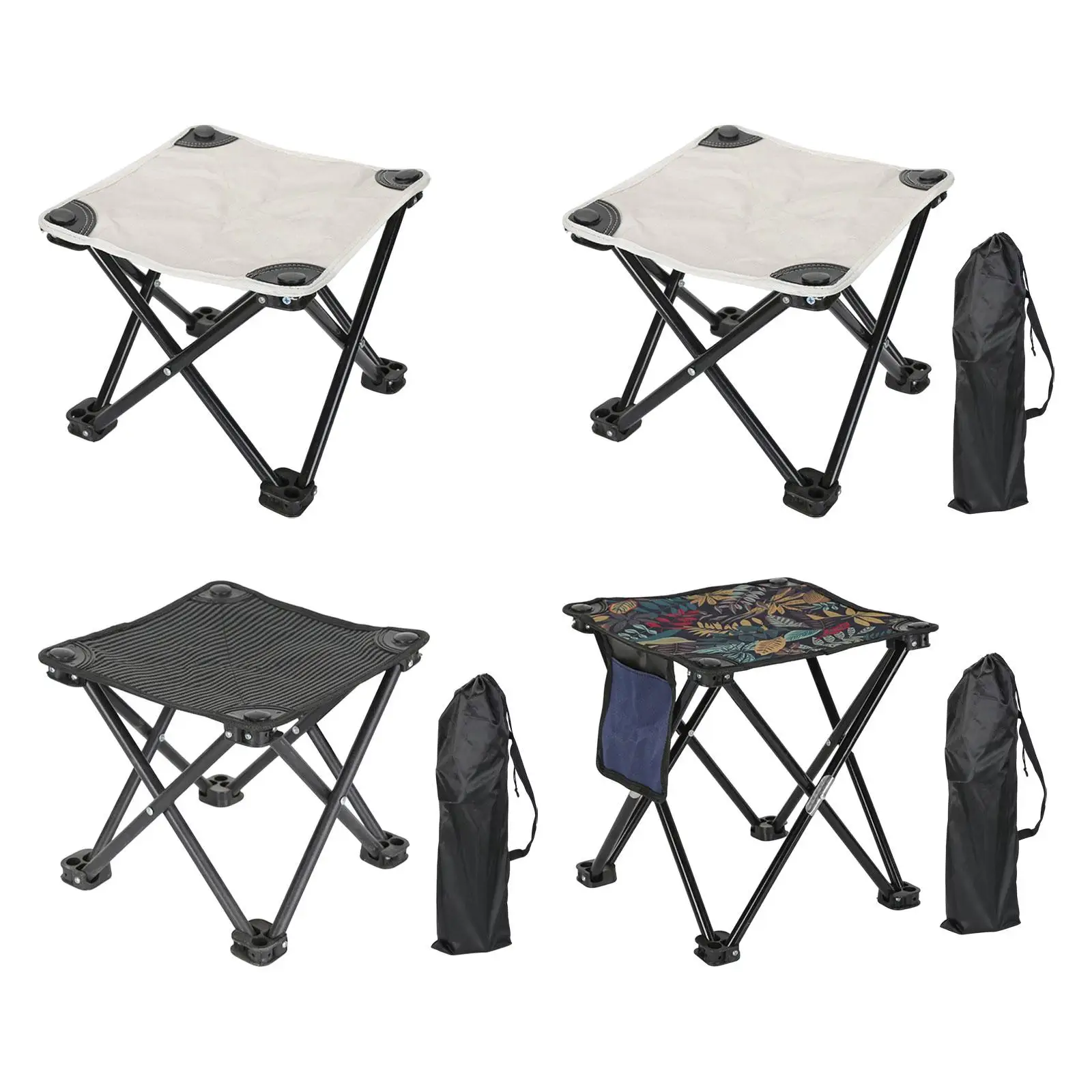 Portable Folding Stool Wear Resistant Small Chair for Adults Foldable Camping Stool for Outdoor BBQ Beach Traveling Backpacking