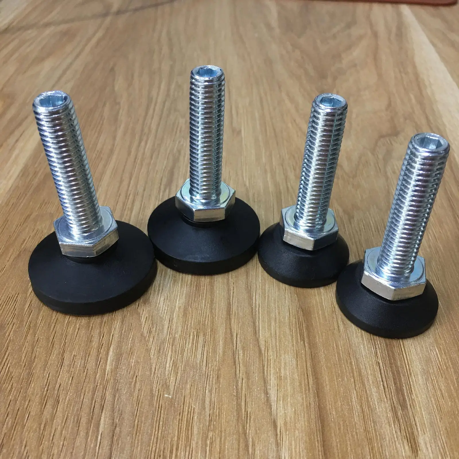 4 Pieces Adjustable Furniture Leveling Feets M10 Threaded Nonslip Adjustable Heavy Duty Furniture Legs Levelers for Bench Table