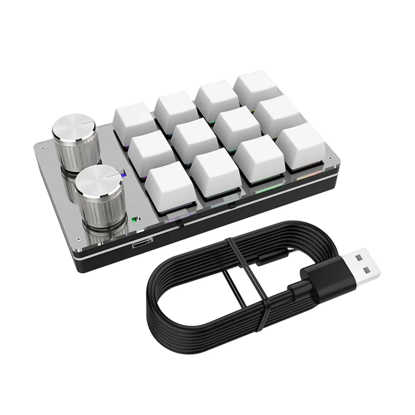 12 Key Mini Mechanical Keyboard Programmable Keypad Multifunctional Portable for Gaming