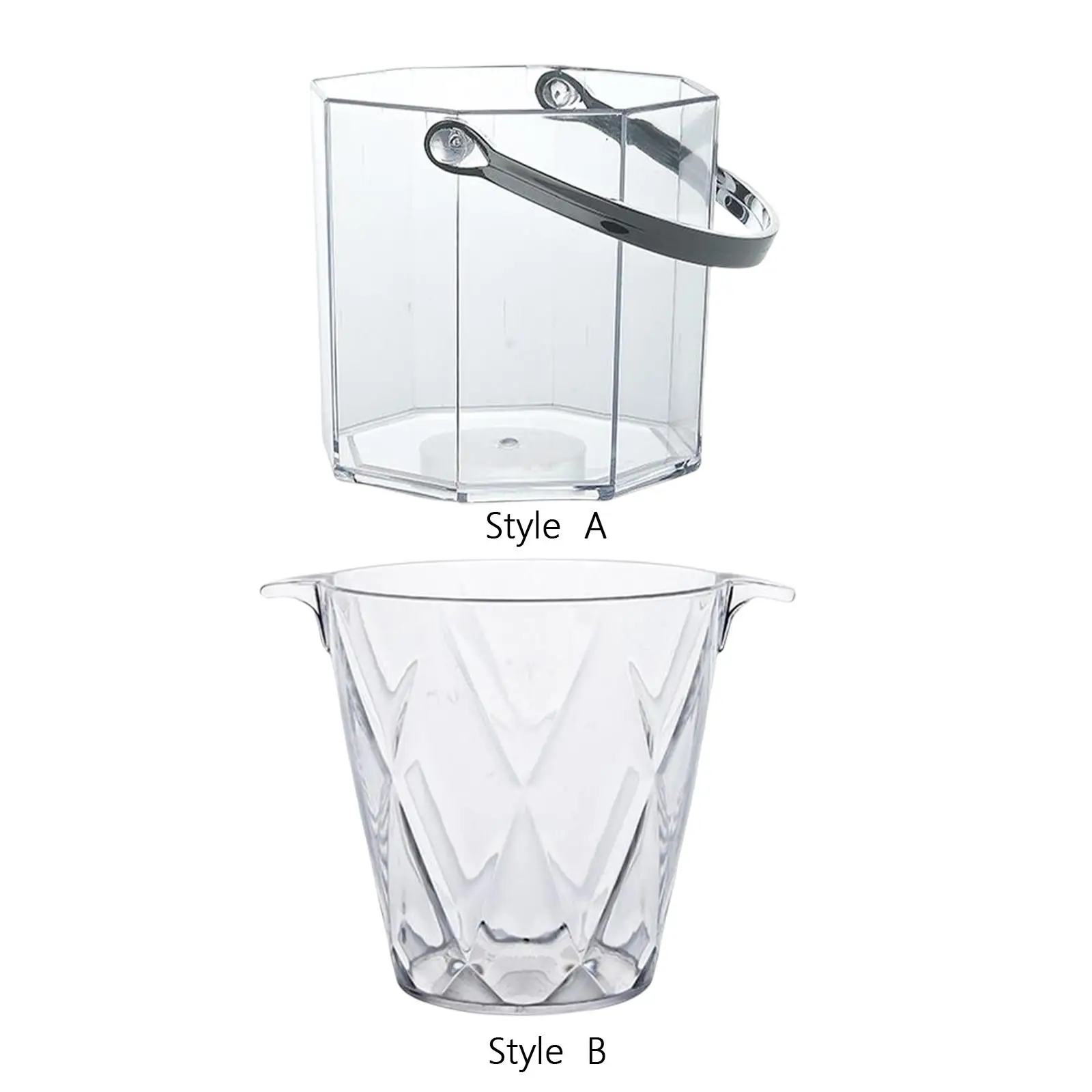 Clear Ice Bucket Drink Chiller with Handle Portable Party Beverage Bin Ice Tub for Pub Bar Hotel Home Champagne