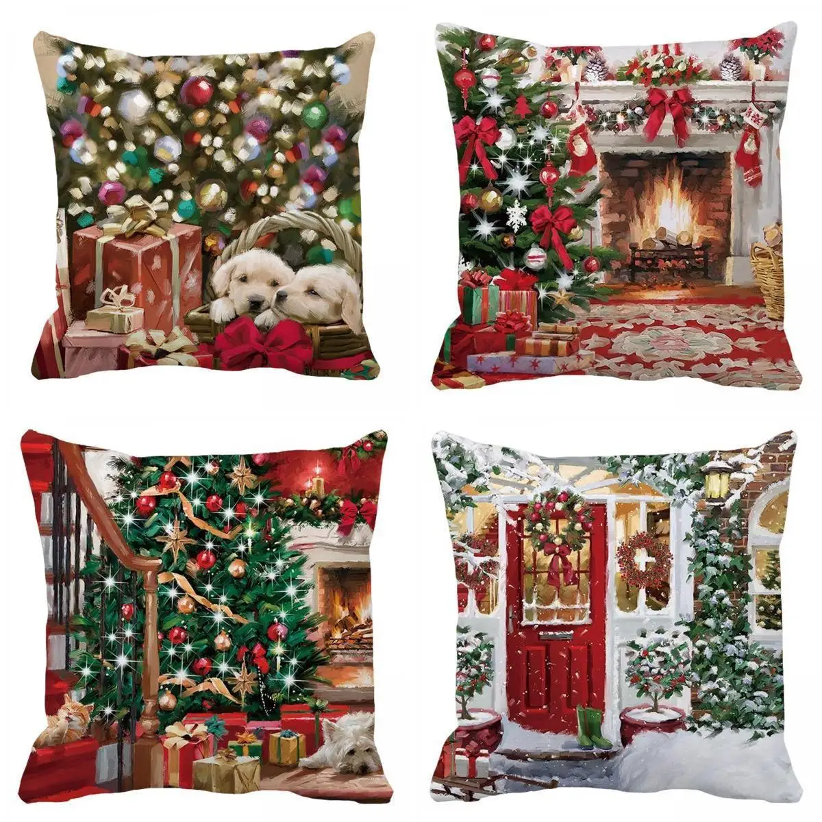 Christmas Pillow Cover Pillow Case 18x18 for Holiday Home Decoration