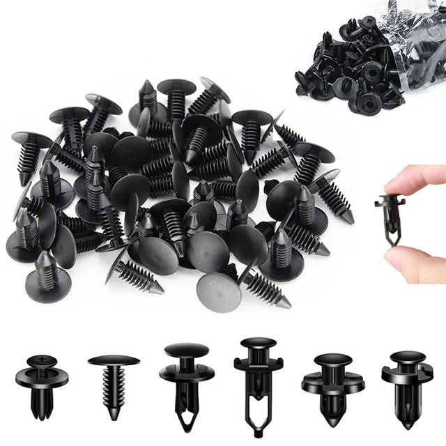 Ensemble de clips de fixation pour voiture - 6 types différents de pinces de garniture de porte et de clips en plastique pour pare-chocs universels