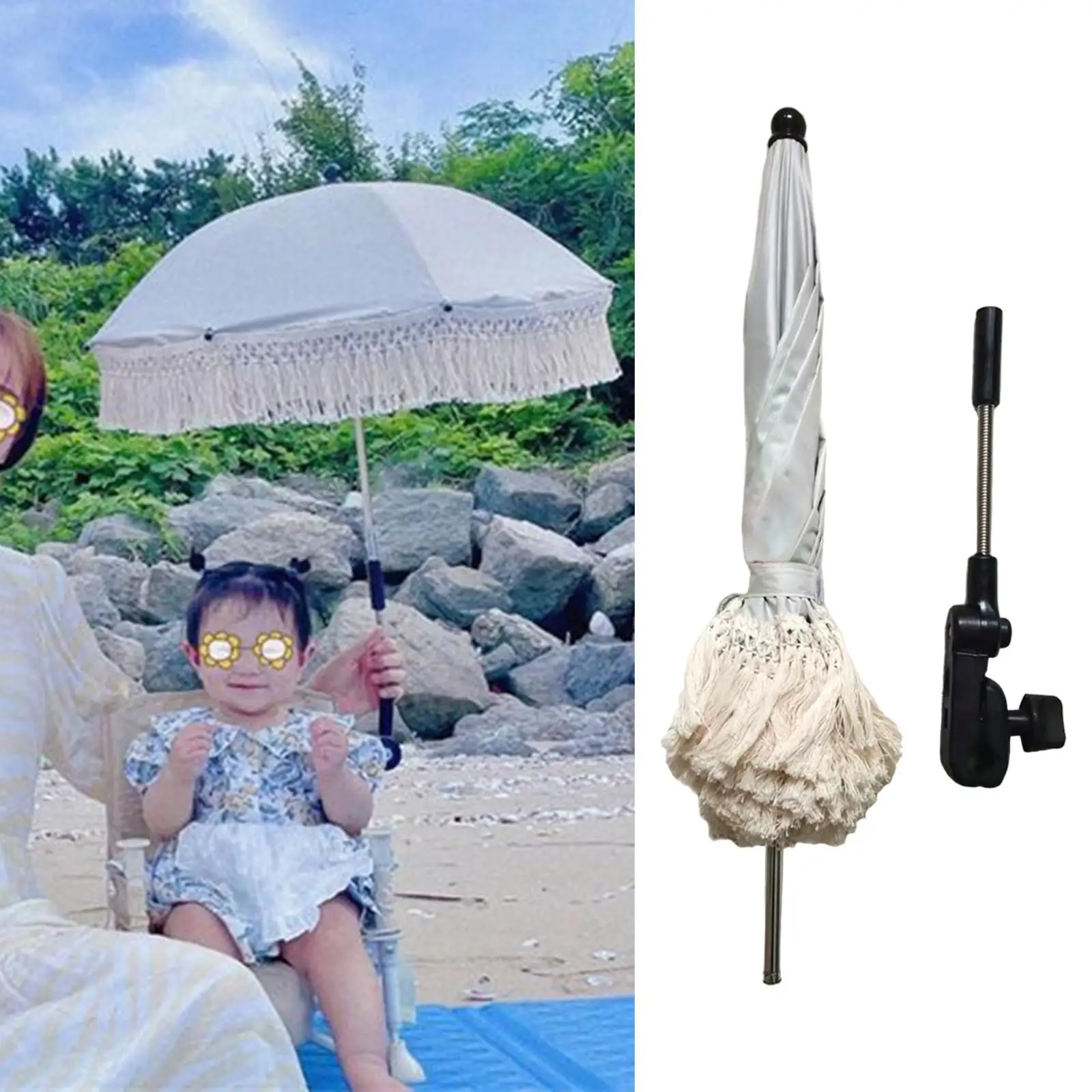 Folding Baby Stroller Kids Pram Pushchair UV Rain Resistant Umbrella Shade Canopy Bracket Household Tools Can Be Bent Freely