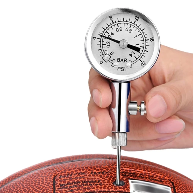 Mini ballon de football manomètre de pression en métal Baromètre de ballon  de football de poche Baromètres de basket-ball de volley-ball avec  affichage numérique
