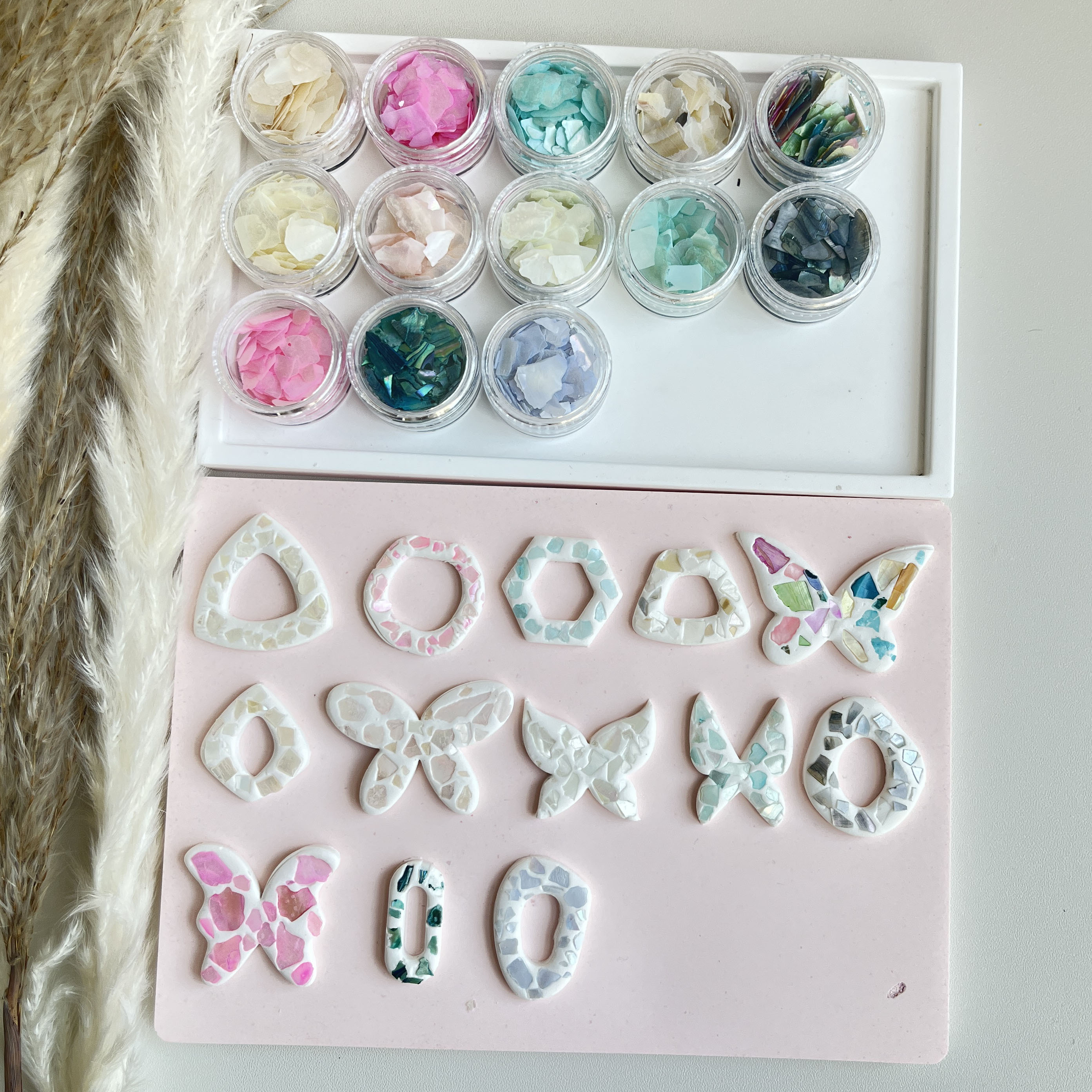 5g farbige schöne Muschel fragmente Diamanten Dekoration für DIY Artefakt Ohrringe Schmuck Abzeichen Keramik Handwerk Ornament – Detail 1