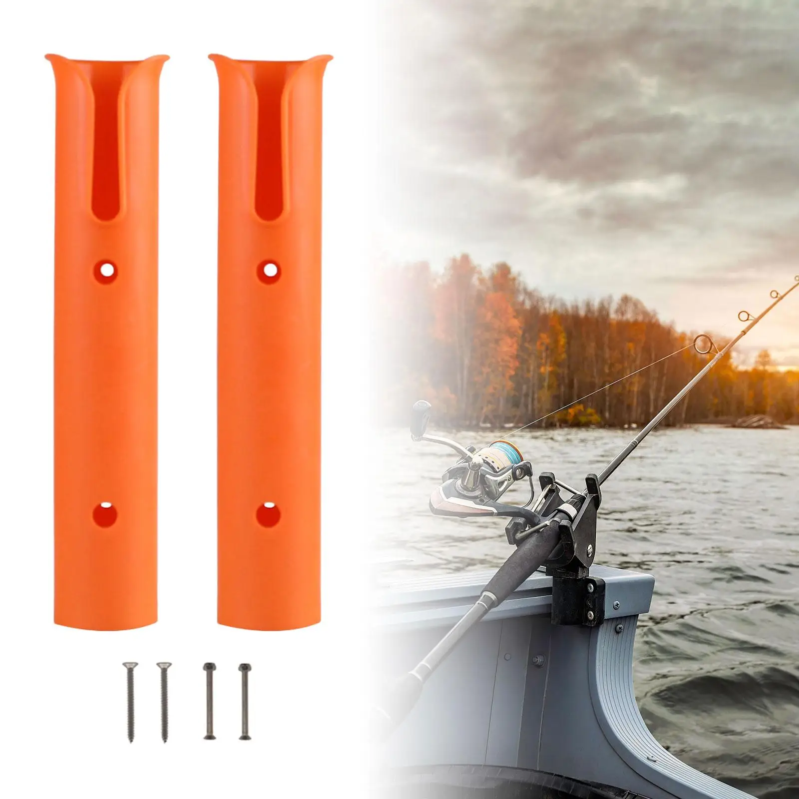 2 Pieces Fishing Rod Holder Tube Rod Portable Durable Hanger Organizer Fishing Rod Rack for Boat Trailer Kayak Cabin Accessories