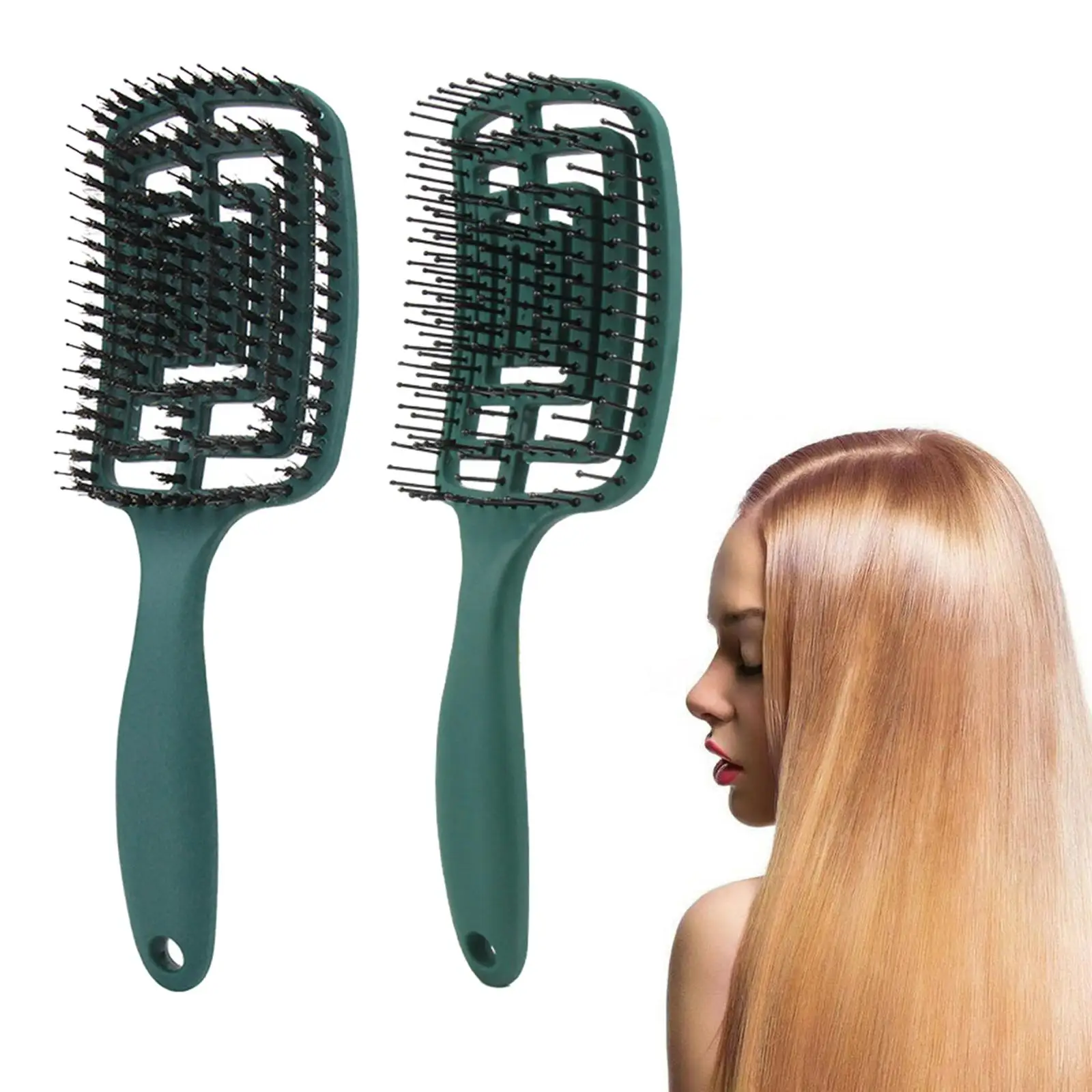 Detangling Der Curved Vented Hair Brush Comb for Men and Women   Hairbrush Long  