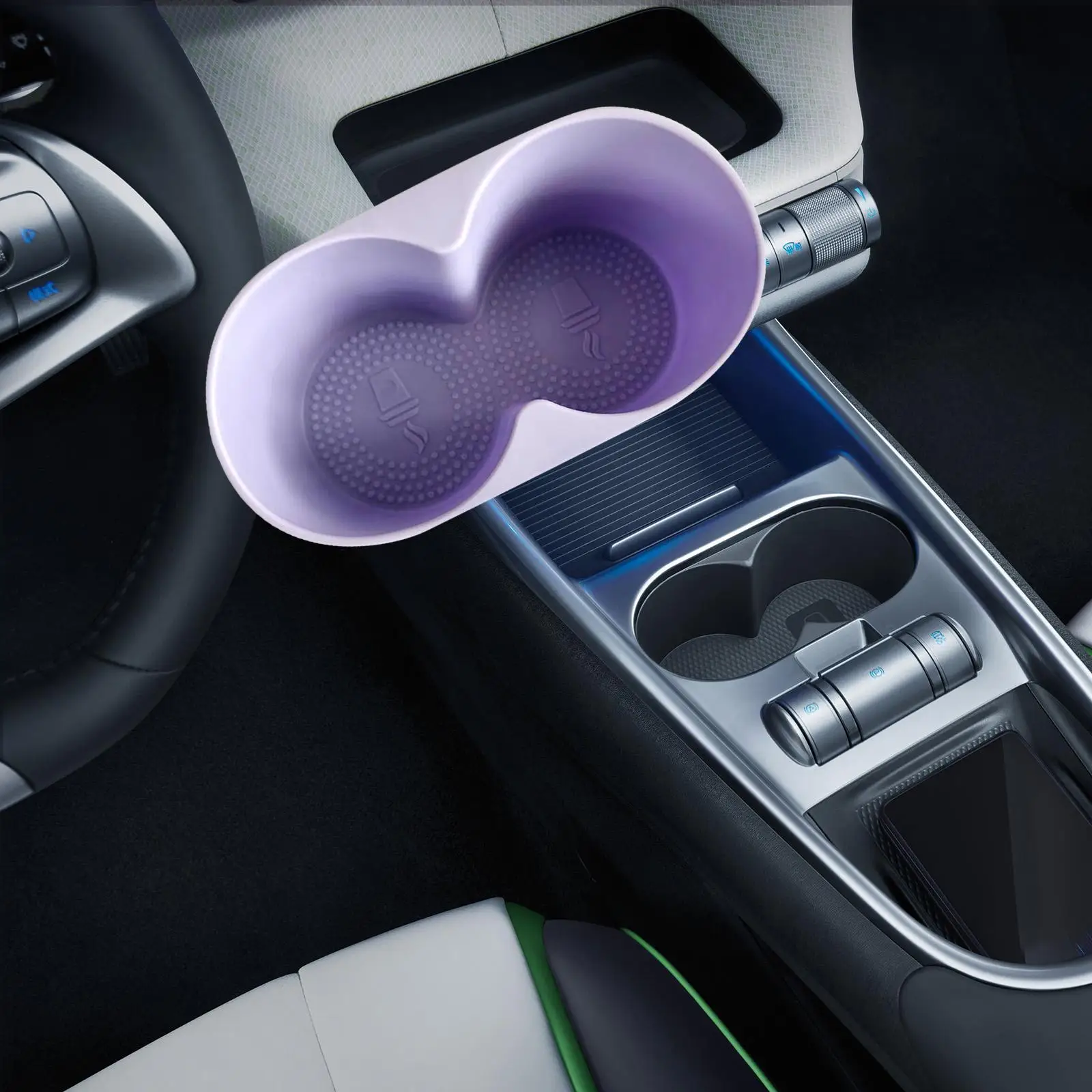 Slot Slip Limit Cup Holder Insert Interior Decoration Accessory Silicone Material for Byd Dolphin Convenient Assemble