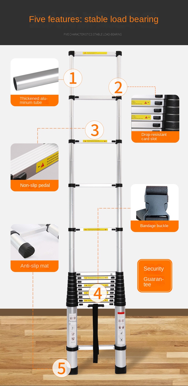 Title 3, Multifunctional Aluminum Alloy Ladder Telescopi...