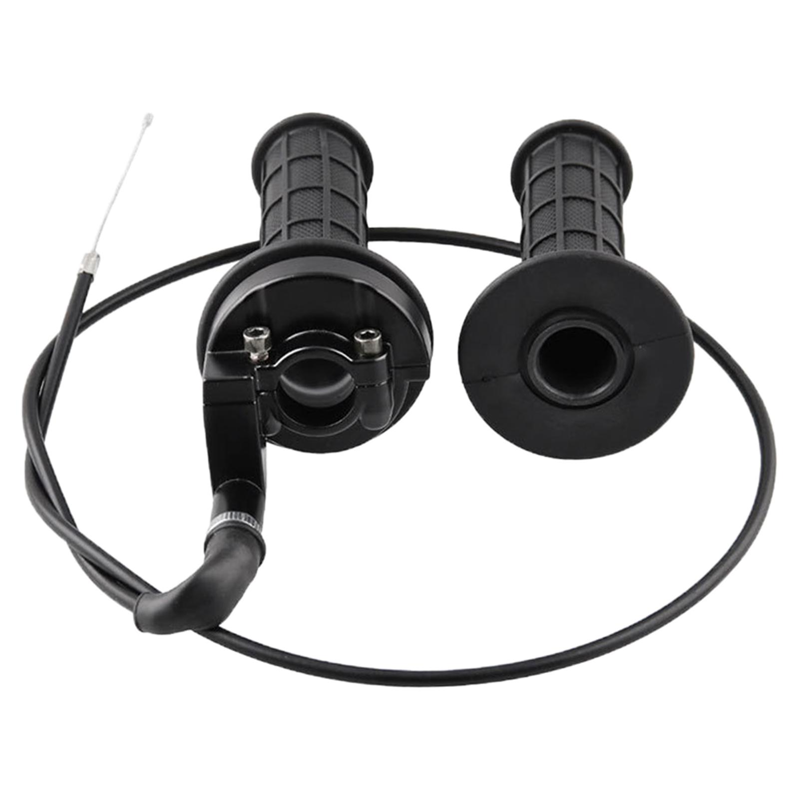 22mm Motorcycle Twist Throttle Handle Grip with Cable Accessories Twist Accelerator Handgrips Kit for 110C-250cc Dirtbikes