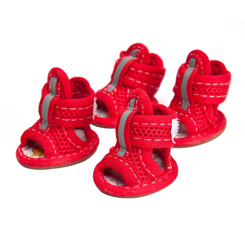 Title 5, 4Pcs Practical Dog Mesh Shoes Mesh Cotton Dog S...