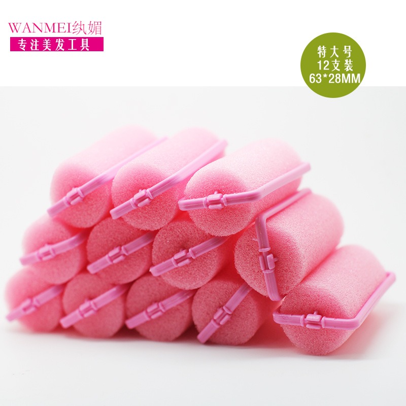Description Picture 4 of item12pcs/Set Soft Sponge Foam Cushion Hair Rollers Curlers Salon Barber DIY Hair Curlers Rollers Hairdressing Tool Kit DIY Home 2cm