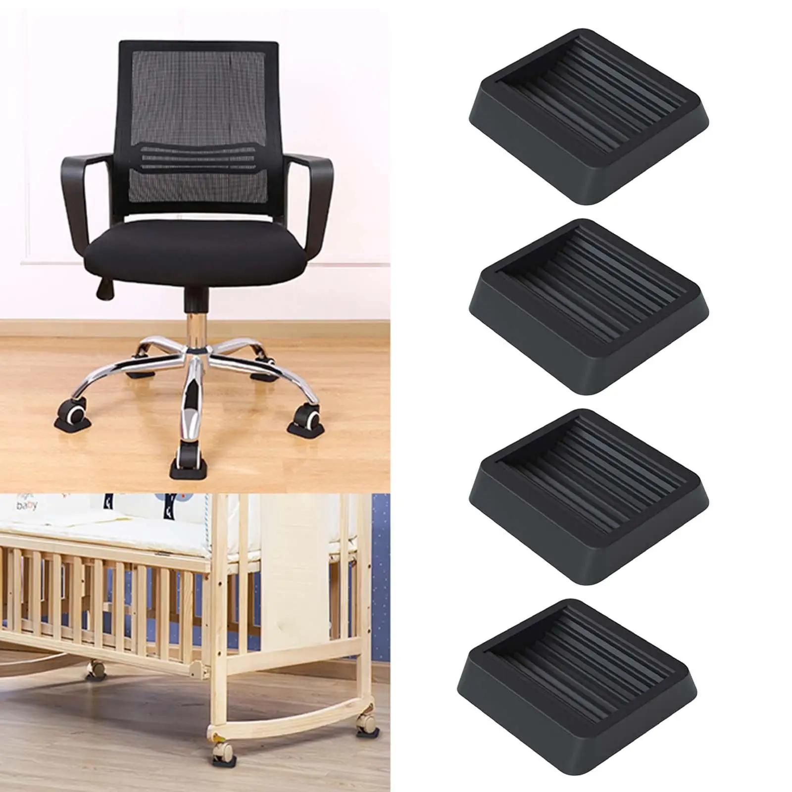 4Pcs Caster Cups Easy Use Chair Leg Floor Protectors Protector Pads Bed Frame Wheel Stoppers Hardwood Floor Protectors for Chair