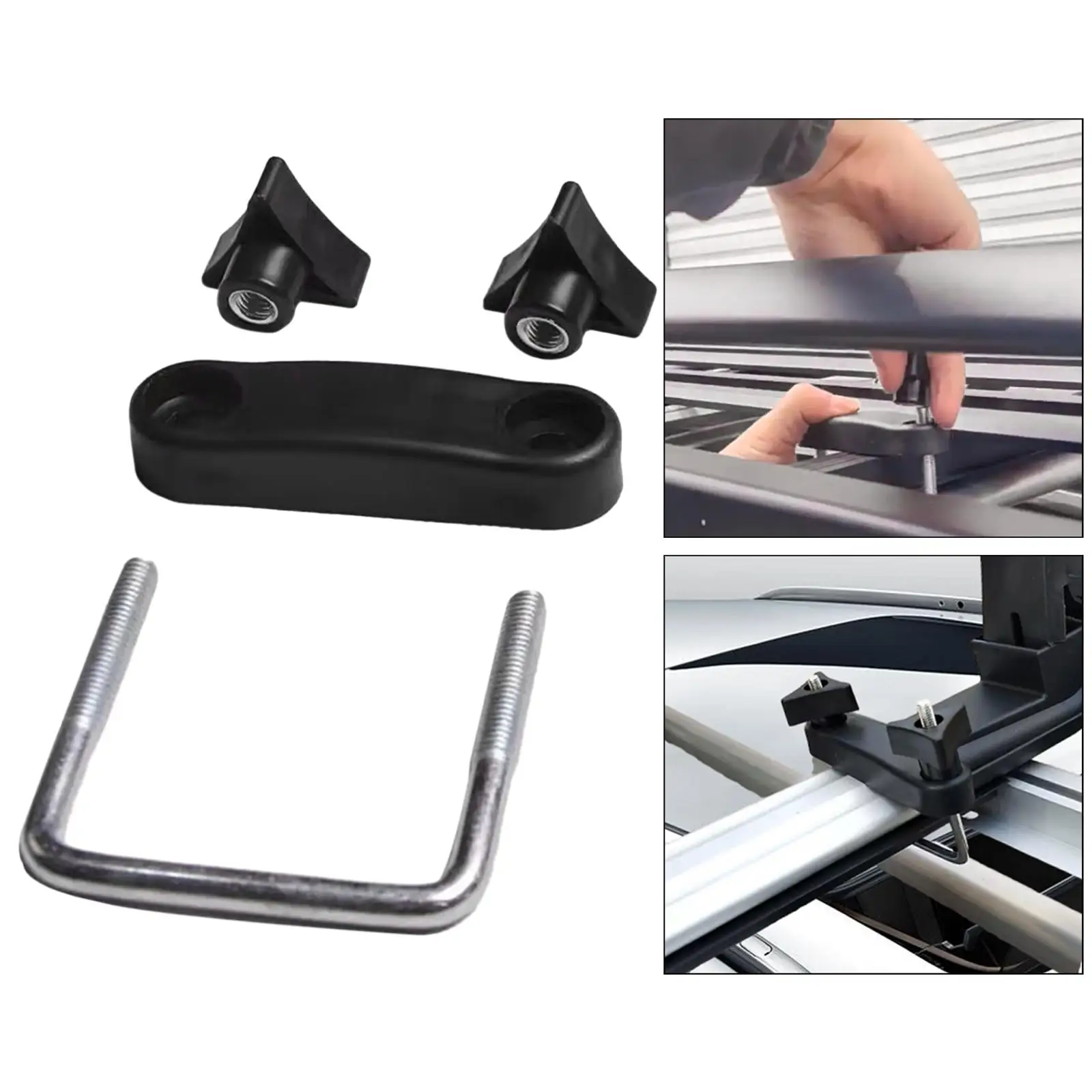 Roof Box U Bolt Clamps Metal Rooftop Cargo Carrier Rack Bolts Roof Rack Luggage Carrier Accessories for Automobiles Vehicle