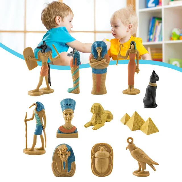  Modelo de juguetes del Antiguo Egipto para niños, figuras  egipcias, pirámide, momia, juguetes egipcios, figuras realistas de  pirámide, esfinge, juguetes de fiesta, regalos para niños y niñas  (pirámide, 24 piezas) 