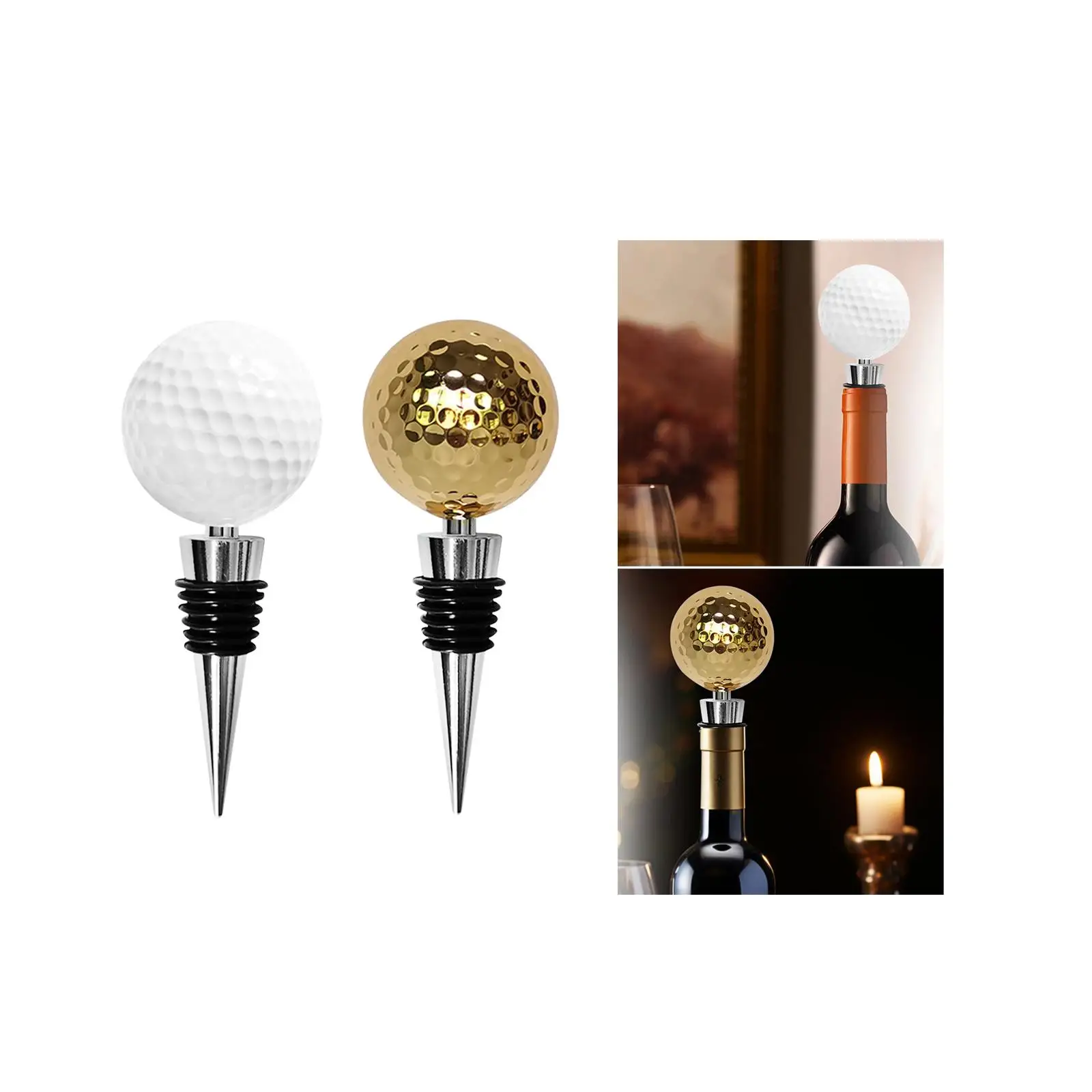 Golf Ball Wine Bottle Stopper Portable Sealing Reusable for Home Party Bar