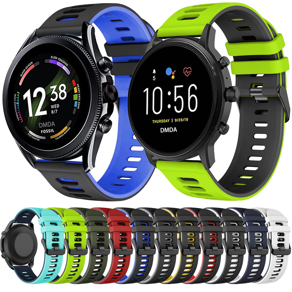 22mm Silicone Strap For Fossil GEN 6 44mm Smartwatch Band For Fossil