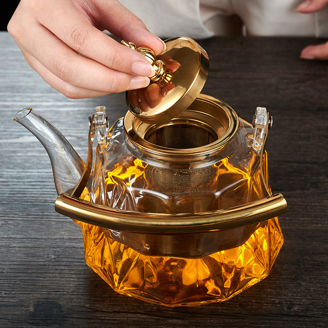 1000ml Glass Teapot with Removable Glass Infuser And Wooden Bamboo Handle  Stovetop Safe Tea Kettle - AliExpress