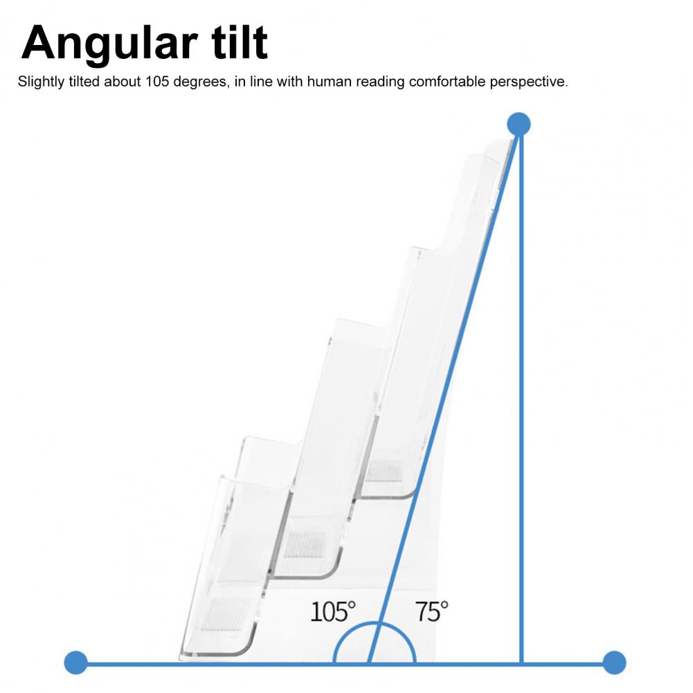 Acrílico 3-Tier Brochura Titular, Wall Mount, Organizador