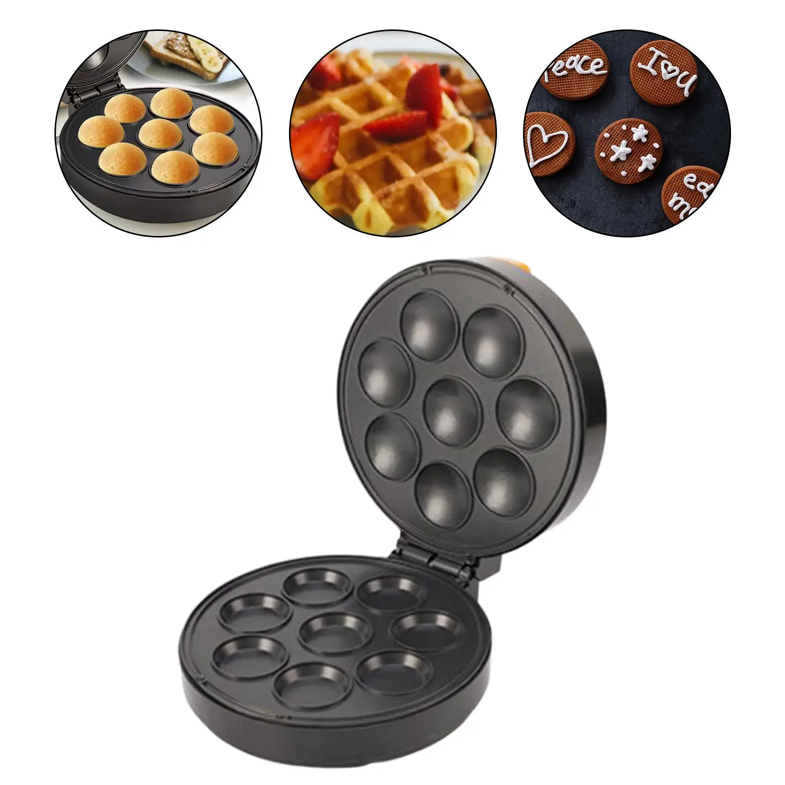 Waffle Machine Nonstick Portable Donut Maker Machine for Donut Chocolate Chip Fried Eggs