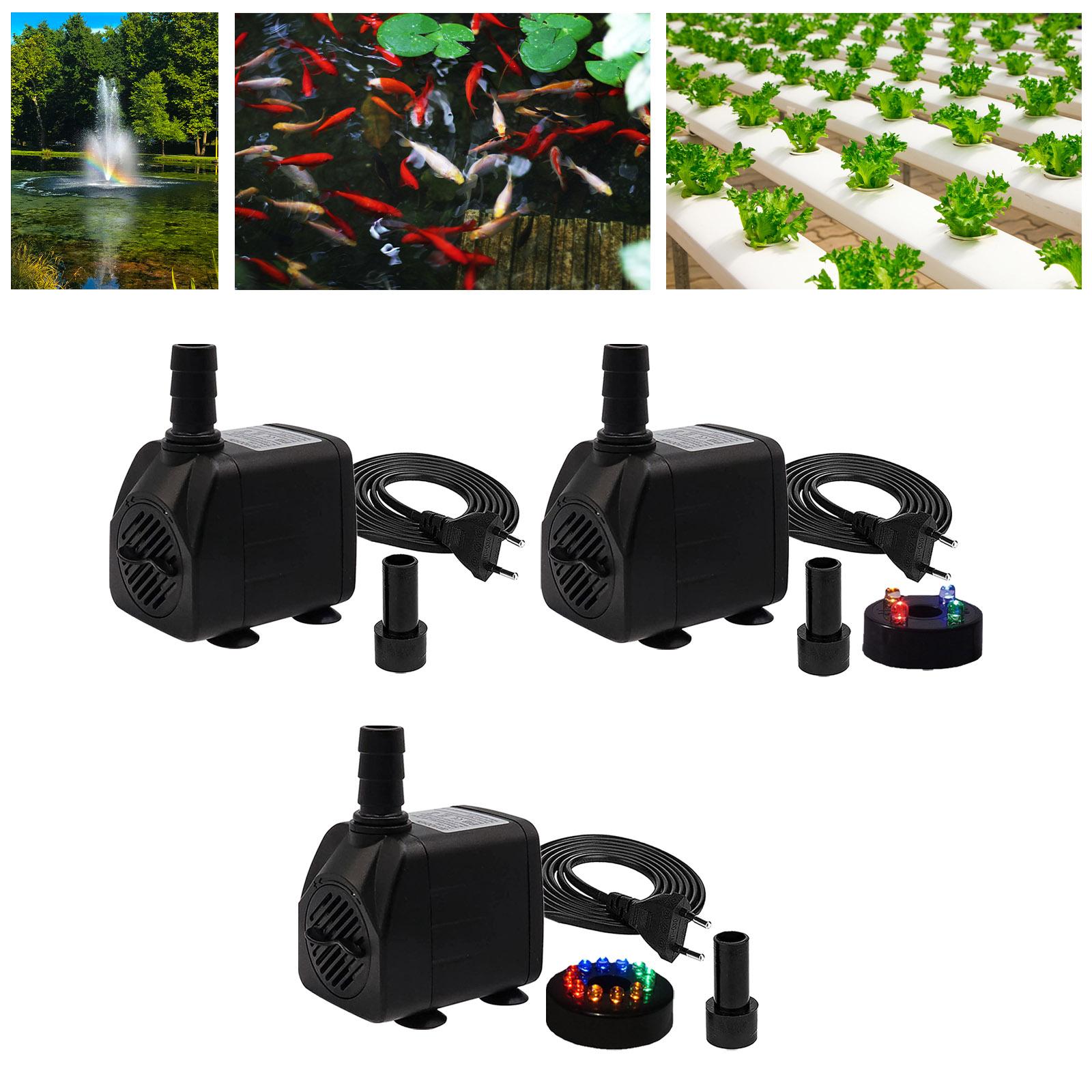 Mini Aquarium Water Pump Adjustable 2 Nozzles 600L/H 10W Quiet Submersible Pump for Fish Tank Waterfall Statuary Garden Pond