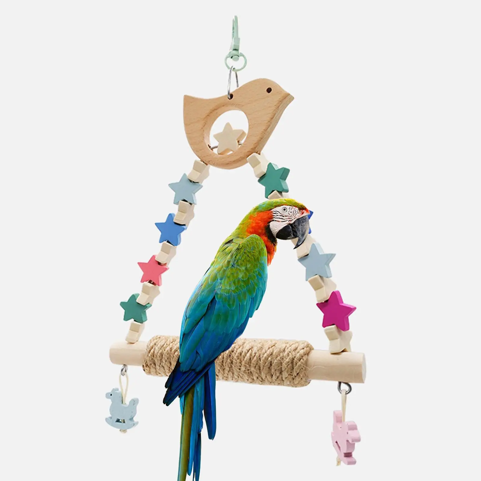 Parrot Swing Toy Budgie Lightweight Bird Toy for Parakeet Macaw Hanging Toy