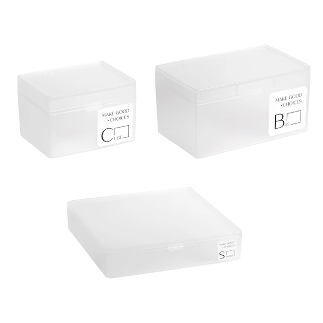 Transparent Index Card Holder Removable Snap-tight Lid Notecard Collection Box  Flash Cards Organizer for Office School 