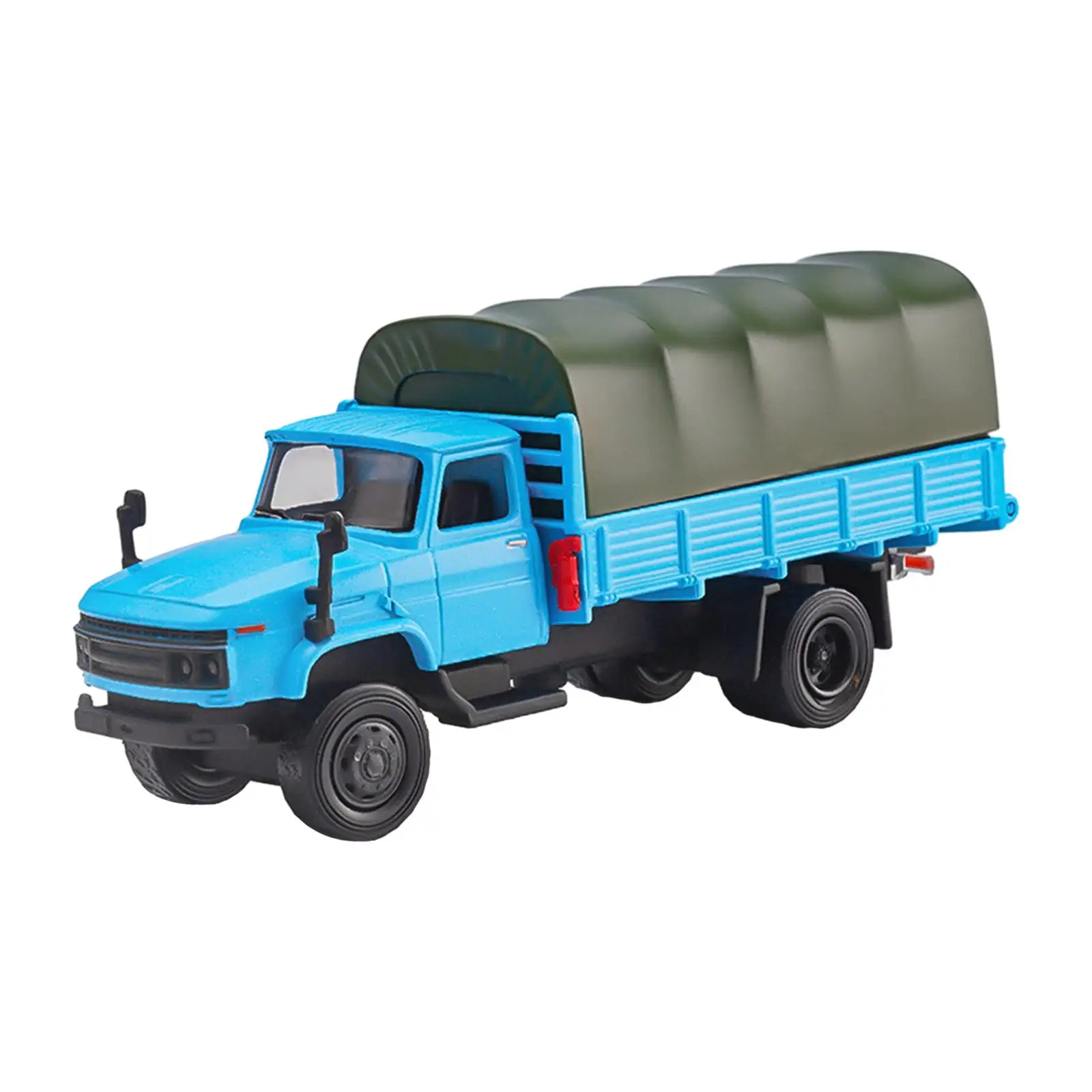 Metal Diecast Truck Desktop Ornament Hand Painted Road Diorama Scenery Movie Props 1:64 Transport Truck for Kids Adults Decor