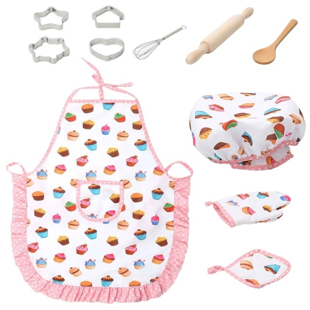 B2EB 2-6 Year Old Girls Chef Outfit Set Apron Cooking Set, Toddler Apron  for Kids Chef Hat Apron Toys for 3-5 Year Old Girls - AliExpress