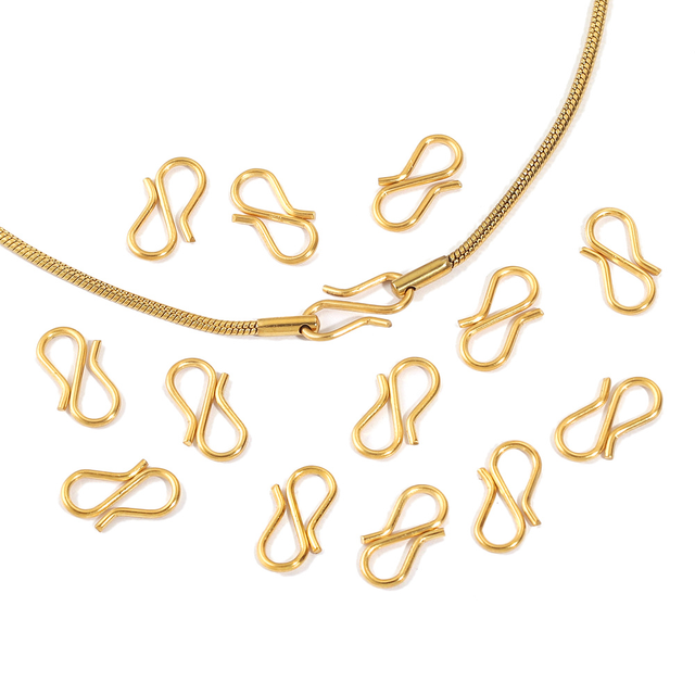 100 Gancio A S Placcati Oro 18K - Chiusure Per Collane E Bracciali Fai Da Te - Foto 7