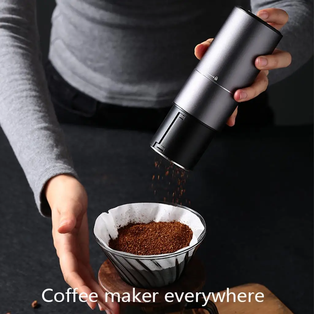 USB Electric Coffee Bean , Adjustable  Machine, Automatic Portable Rechargeable for  Spice  Espresso Grind