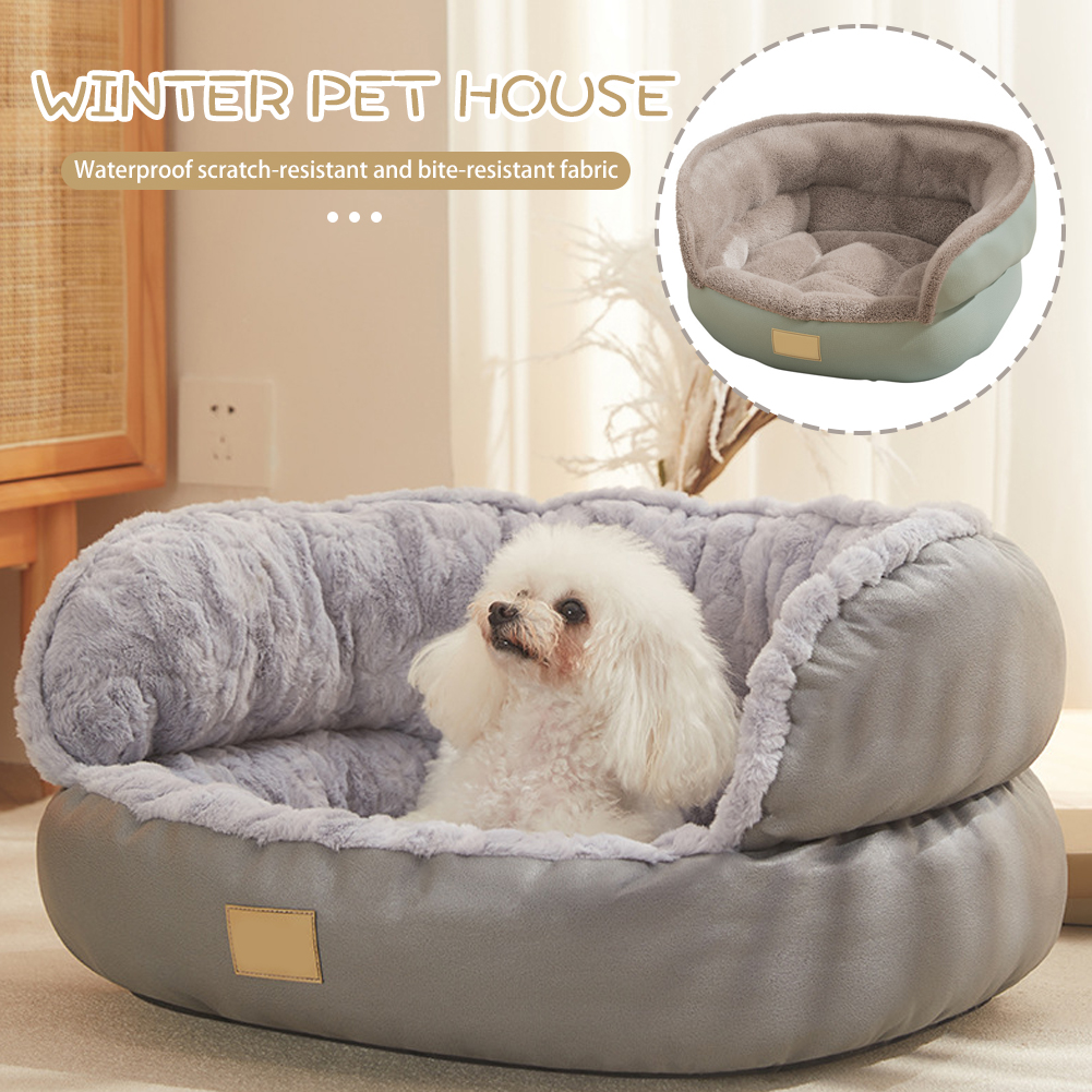 Title 8, Soft Plush Pet Bed Round Cat Bed Mat Pet Mattre...