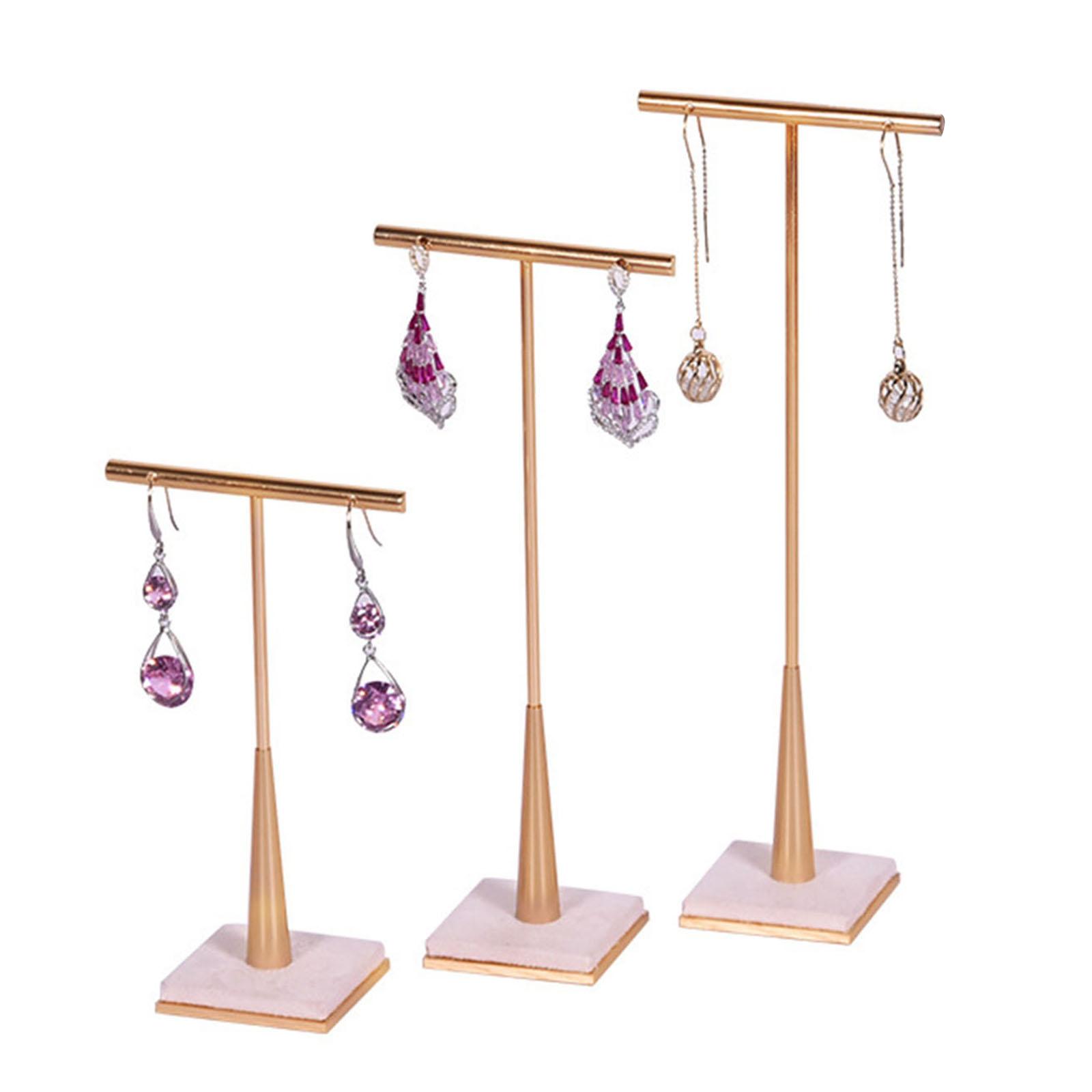 2 Holes Earring T Stand Display Jewelry Towers T Bar Hanging Earring Display Stand for Countertop Store Retail