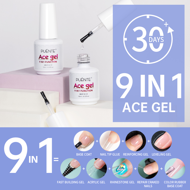 Best of 15ML Ace Gel 9-in-1 Nail Glue Gel Nail Polish Transparent Clear Function UV Gel Soak Off Nail Art Gel Varnish Thickness Base Gel Reviews & Tips