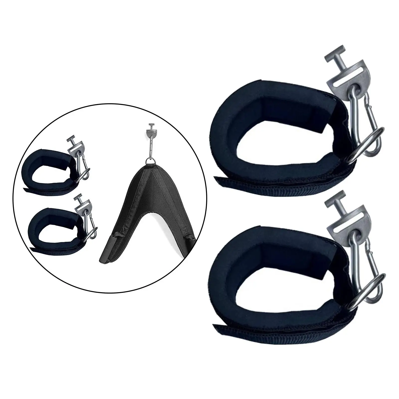 Ankle Straps with Snap Hooks Adjustable Tonal Attachment Ankle Cuff for Leg